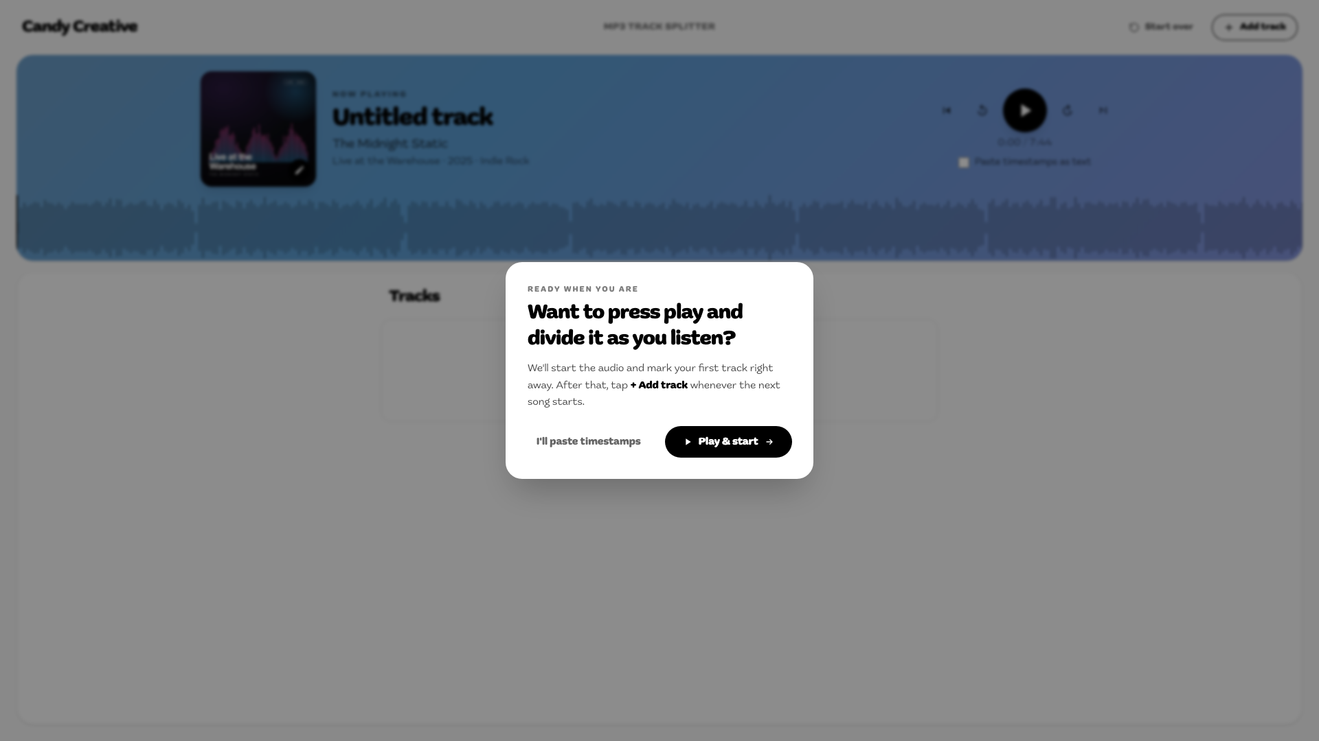 First-visit guide: play and divide as you listen