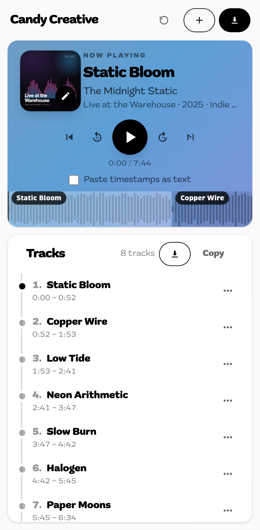 Mobile track editor