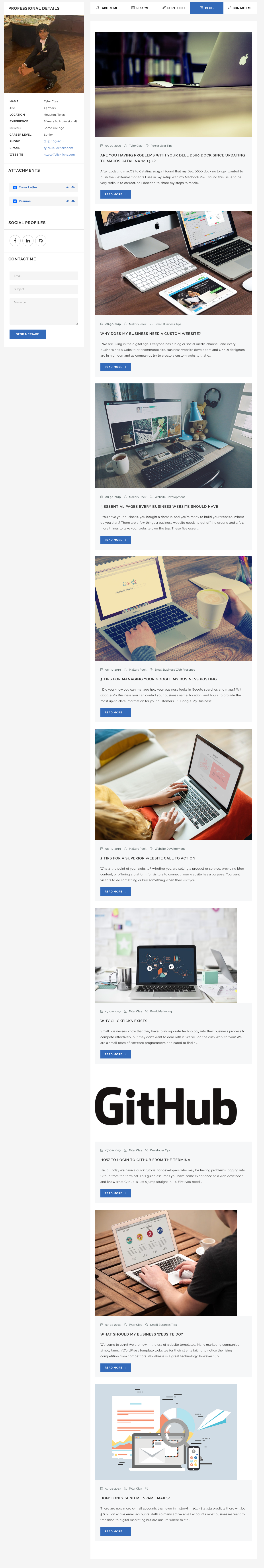 Tyler Full Blog Page