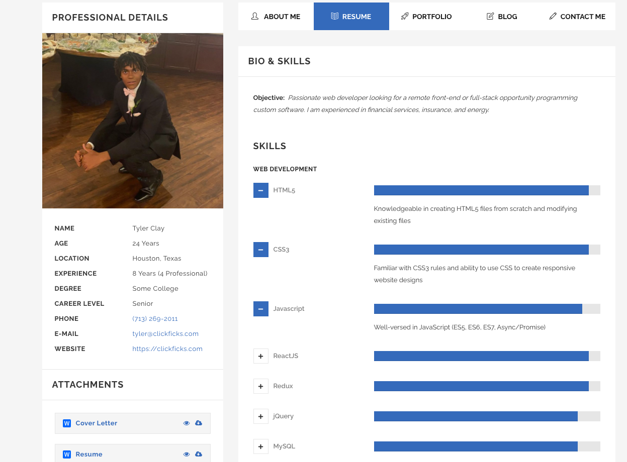 Tyler Partial Resume